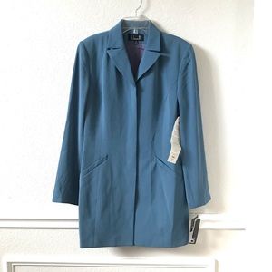 B. Bennett Professional Long Teal Blazer Jacket New Size 8